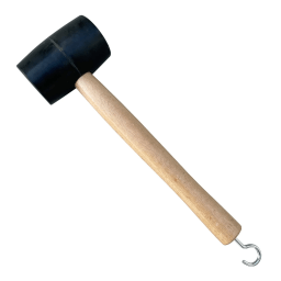 BLACK SOFT RUBBER MALLET WITH SOLID OAK HANDLE